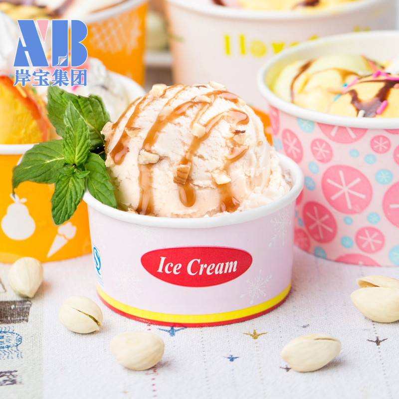 Eco Friendly Customized Frozen Yogurt Ice Cream Cup Paper Bowl With Lid From China Manufacturer Anbao